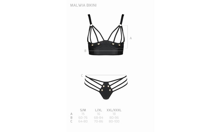 Malwia Strappy Bra Set - Black - Image 5